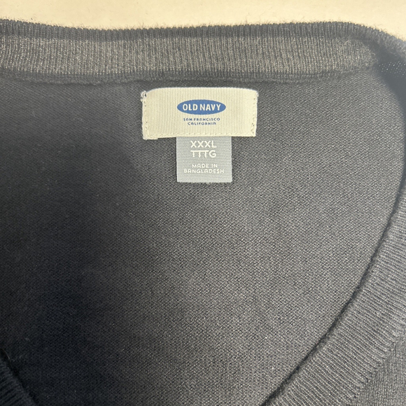 Old Navy Mens XXXL Black Crewneck Lightweight Sweater Cotton Blend Pullover - Picture 3 of 5
